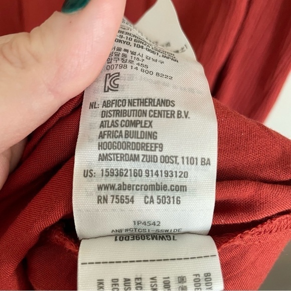 Abercrombie & Fitch | Embroidered Floral Boho Swing dress in Rust, Size M - Picture 6 of 16